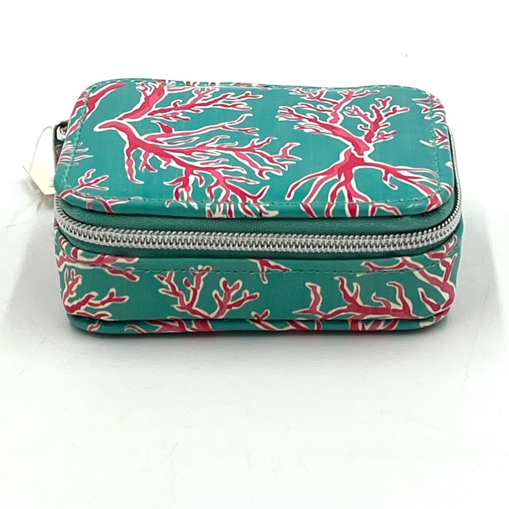 NWT Simply Southern Teal and Pink Coral Print 1 Wee Pill Case